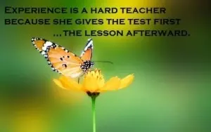 Beautiful Quotes : Experience is a hard teacher because she gives the test first...the lesson afterwards.