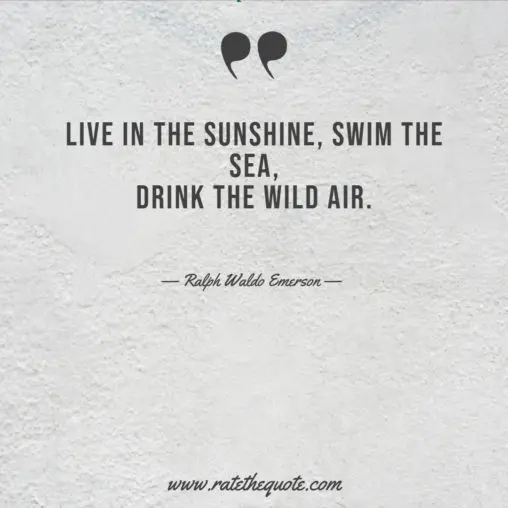 Live in the sunshine, swim the sea, drink the wild air